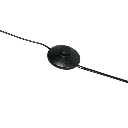 QAZQA Moderne vloerlamp zwart met zwarte kap - Ilse 8