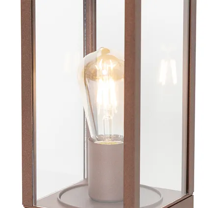 QAZQA Lampe d'extérieur industrielle sur pied brun rouille 40 cm IP44 - Charlois 3