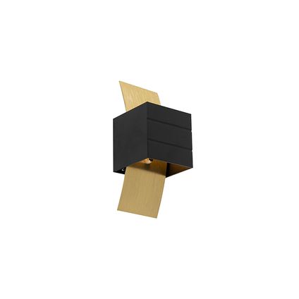 QAZQA Design wandlamp zwart met goud - Amy