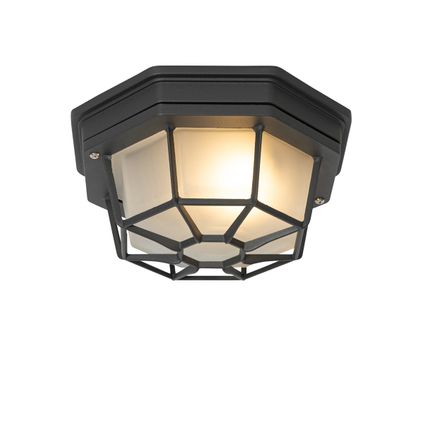 QAZQA Landelijke plafondlamp donkergrijs 21,3 cm IP44 - Bri