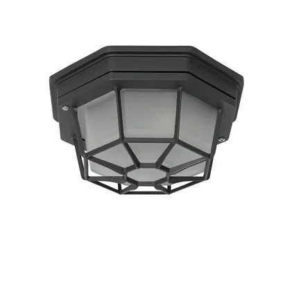 QAZQA Landelijke plafondlamp donkergrijs 21,3 cm IP44 - Bri 9