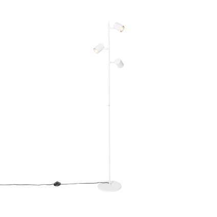 QAZQA Lampadaire moderne blanc 3 lumières - Jeana