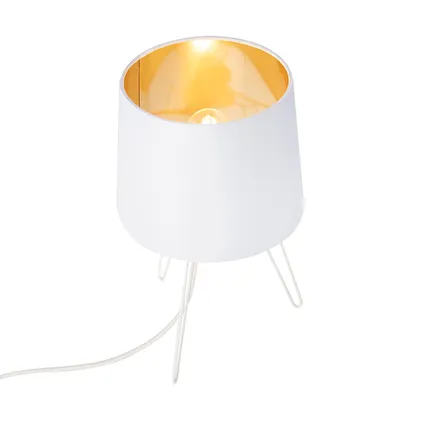 QAZQA Lampe de table moderne blanche - Lofty 5