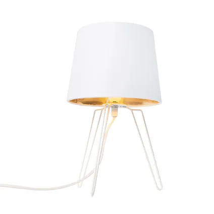 QAZQA Lampe de table moderne blanche - Lofty 6