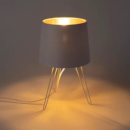 QAZQA Lampe de table moderne blanche - Lofty 8