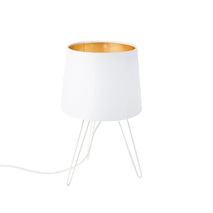 QAZQA Lampe de table moderne blanche - Lofty 9