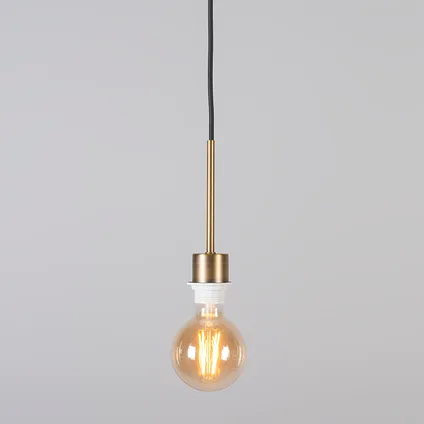 QAZQA Moderne hanglamp brons met zwarte kabel - Combi 1 2