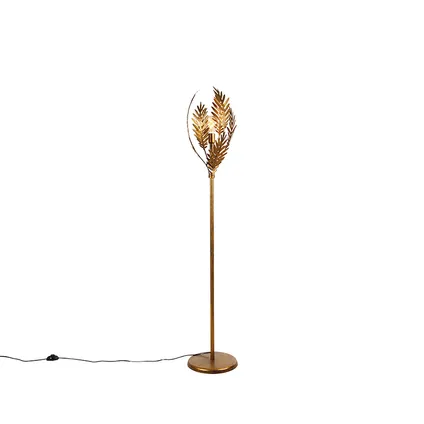 QAZQA Vintage vloerlamp goud 70 cm - Botanica 2