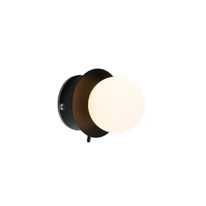 QAZQA Moderne wandlamp zwart IP44 - Cederic 6