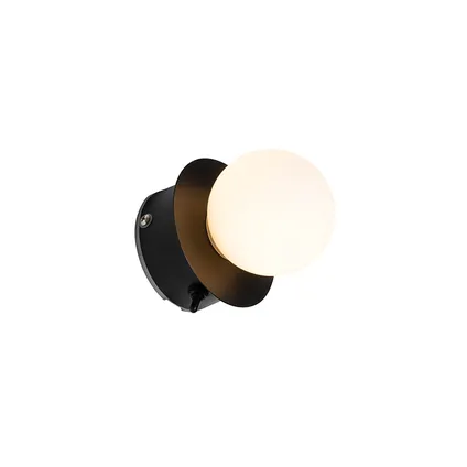 QAZQA Moderne wandlamp zwart IP44 - Cederic 8