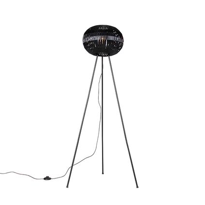 QAZQA Moderne vloerlamp tripod zwart - Zoë