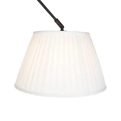 QAZQA Hanglamp met plisse kap 35cm crème - Blitz I zwart 5