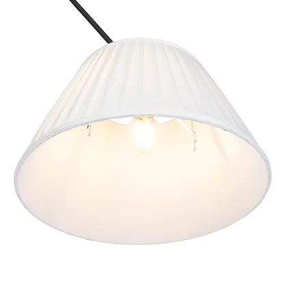 QAZQA Hanglamp met plisse kap 35cm crème - Blitz I zwart 6
