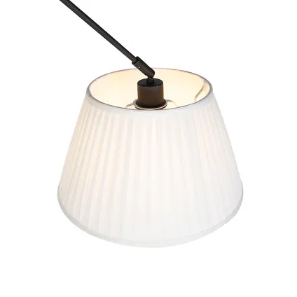 QAZQA Hanglamp met plisse kap 35cm crème - Blitz I zwart 7