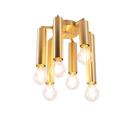 QAZQA Art deco plafondlamp goud 6-lichts -Tubi
