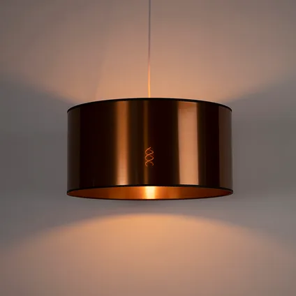 QAZQA Art Deco hanglamp wit met koperen kap 50 cm - Pendel 10