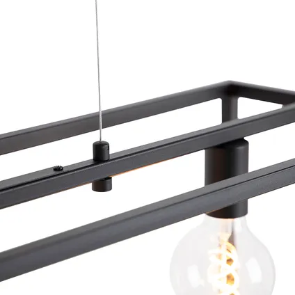 QAZQA Moderne rechthoekige hanglamp zwart 5-lichts - Cage 8