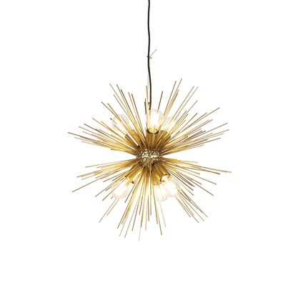 QAZQA Art Deco hanglamp goud 6-lichts - Broom