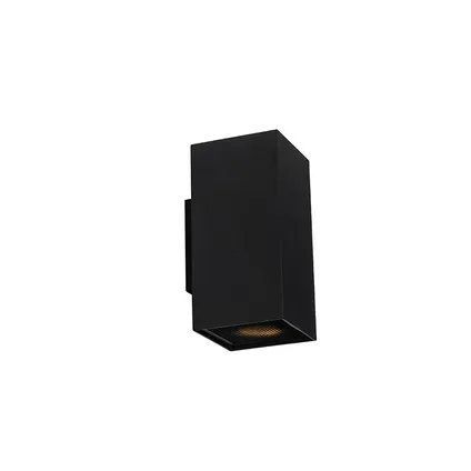 QAZQA Design wandlamp zwart vierkant - Sab Honey 2