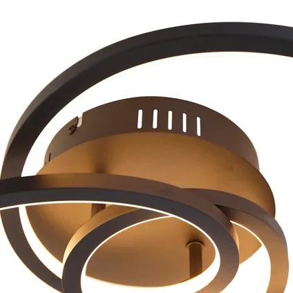 QAZQA Plafondlamp zwart 45 cm incl. LED 3 staps dimbaar - Rowin 3