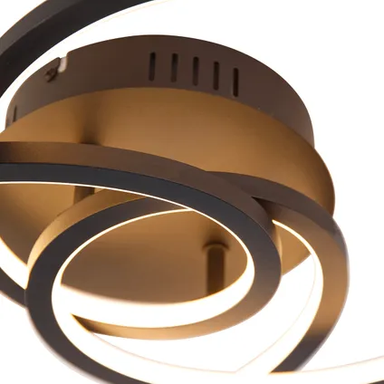 QAZQA Plafondlamp zwart 45 cm incl. LED 3 staps dimbaar - Rowin 7