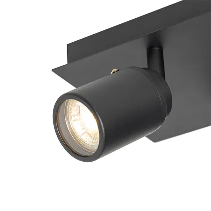 QAZQA Moderne badkamer spot zwart vierkant 2-lichts IP44 - Ducha 5
