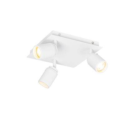 QAZQA Spot de salle de bain moderne carré blanc 3 lumières IP44 - Ducha