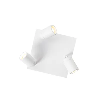 QAZQA Spot de salle de bain moderne carré blanc 3 lumières IP44 - Ducha 10