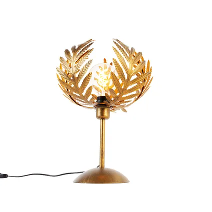 QAZQA Vintage tafellamp goud 26 cm - Botanica 9