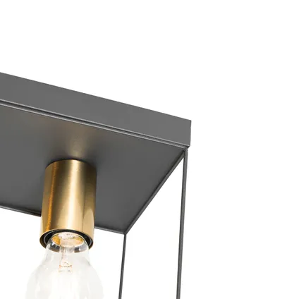 QAZQA Minimalistische plafondlamp zwart met goud 4-lichts - Kodi 5