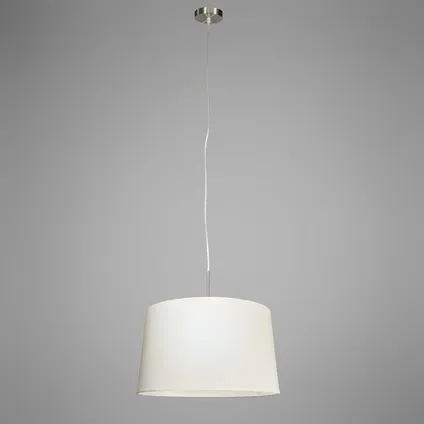 QAZQA Lampe à suspension moderne en acier avec abat-jour 45cm blanc - Combi 1 2
