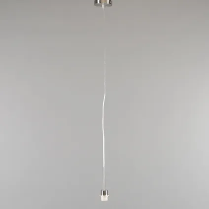 QAZQA Moderne hanglamp staal met kap 45cm wit - Combi 1 3