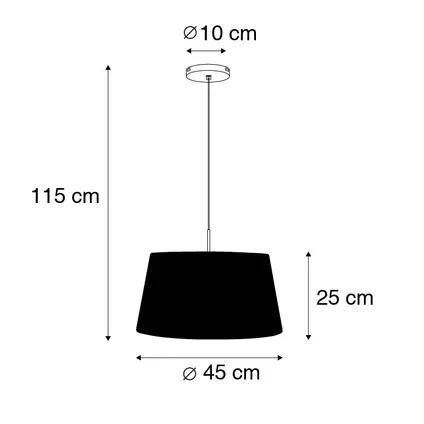 QAZQA Moderne hanglamp staal met kap 45cm wit - Combi 1 4