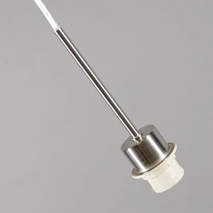 QAZQA Moderne hanglamp staal met kap 45cm wit - Combi 1 5