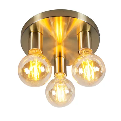 QAZQA Art Deco plafondlamp goud rond - Facil 3
