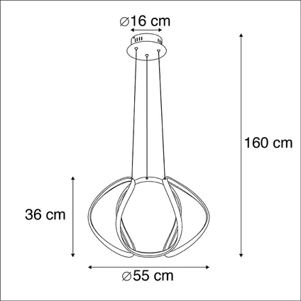 QAZQA Design hanglamp zwart dimbaar incl. LED - Rowana 4