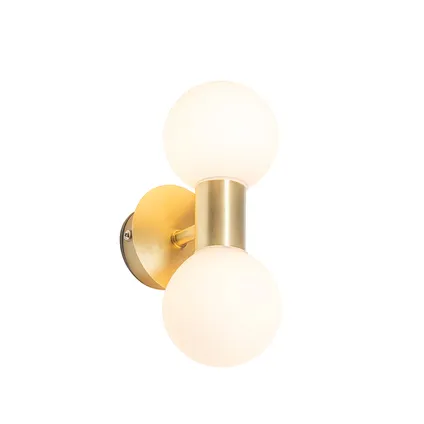 QAZQA Moderne wandlamp goud IP44 2-lichts - Cederic 2