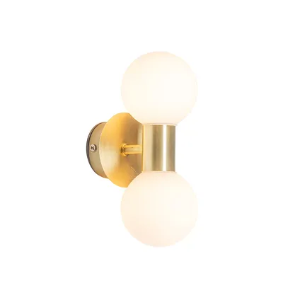 QAZQA Moderne wandlamp goud IP44 2-lichts - Cederic 7