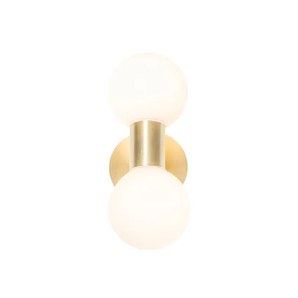 QAZQA Moderne wandlamp goud IP44 2-lichts - Cederic 9