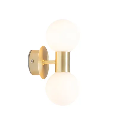 QAZQA Moderne wandlamp goud IP44 2-lichts - Cederic 10