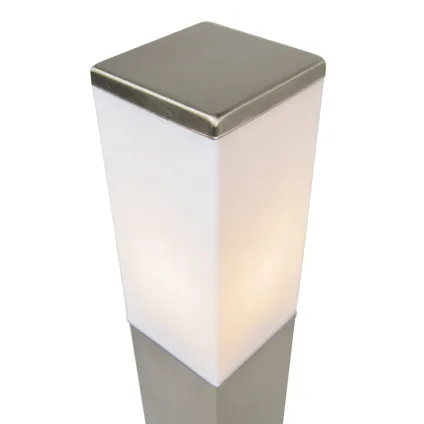 QAZQA Moderne buitenlamp paal staal 80 cm IP44 - Malios 5