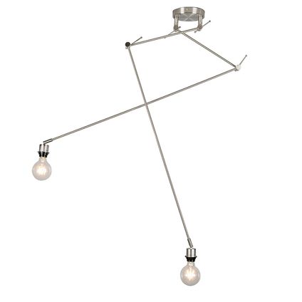 QAZQA Lampe à suspension moderne en acier sans abat-jour - Blitz II