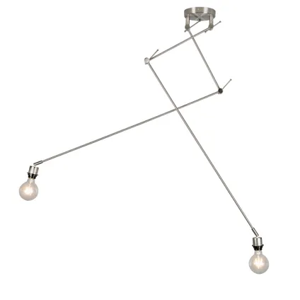 QAZQA Lampe à suspension moderne en acier sans abat-jour - Blitz II 3