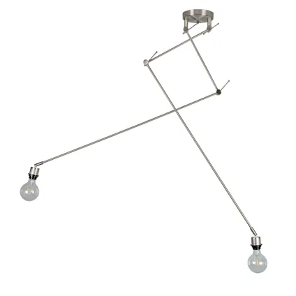 QAZQA Lampe à suspension moderne en acier sans abat-jour - Blitz II 6