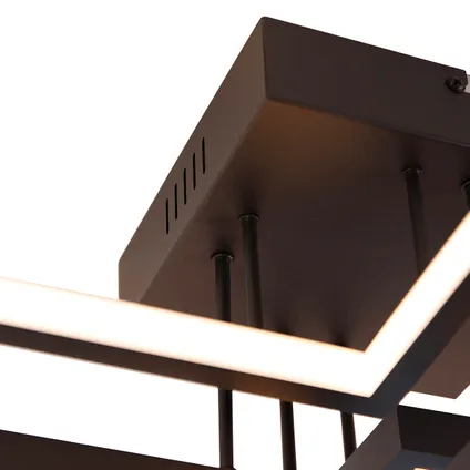 QAZQA Plafondlamp zwart incl. LED 3 staps dimbaar 4-lichts - Lejo 2