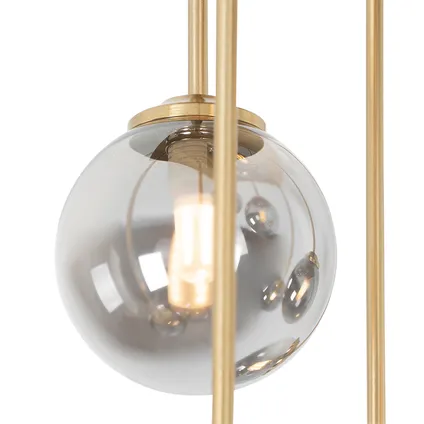 QAZQA Moderne plafondlamp goud 9-lichts met smoke glas - Athens 5