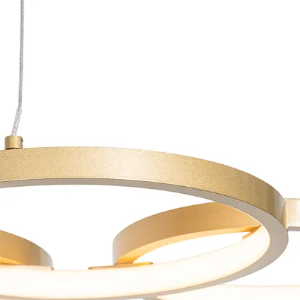 QAZQA Lampe à suspension dorée avec LED 3-step dimmable 3-light - Rondas 7