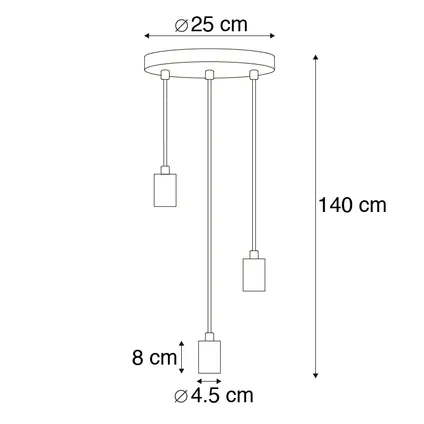 QAZQA Art deco hanglamp koper 3-lichts - Facil 4