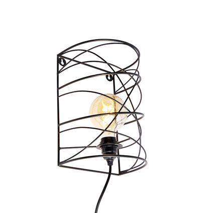 QAZQA Design wandlamp zwart - Spira