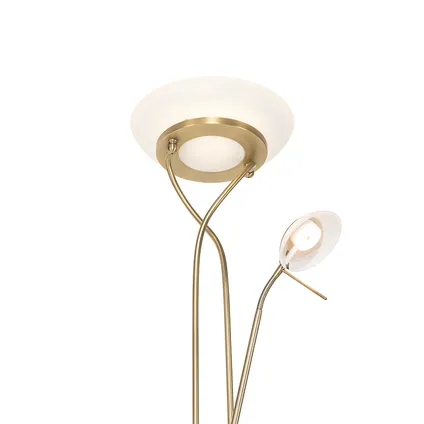 QAZQA Vloerlamp brons incl. LED en dimmer met leeslamp - Empoli 8